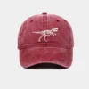 CAPS-WASHED-DINOSAUR-RED WASHED DINOSAUR.